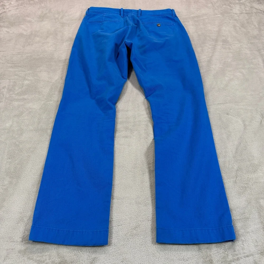 J. Crew Mens 30x30 100% Cotton Chino Pants Royal Blue Straight Leg Solid Zip Fly